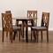 Baxton Studio Pia Grey Upholstered and Walnut Wood 5-Piece Dining Set 170-9878-10895 - alternate 4